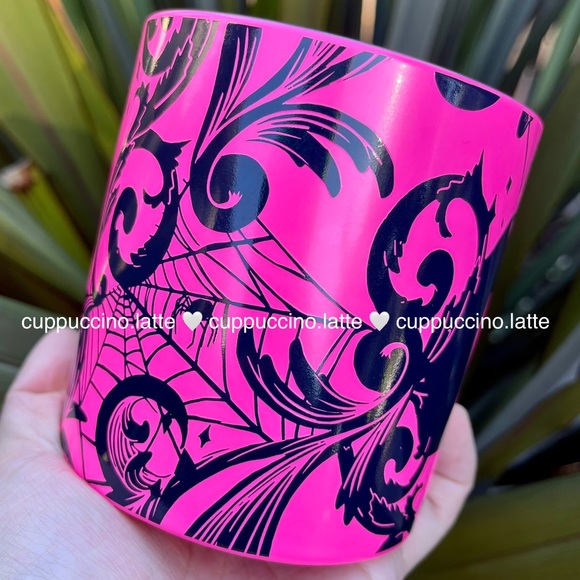 💗LAST ONE🐈‍⬛Starbucks LE Target Neon Pink Halloween 2021 Cat Mug - Picture 2 of 6